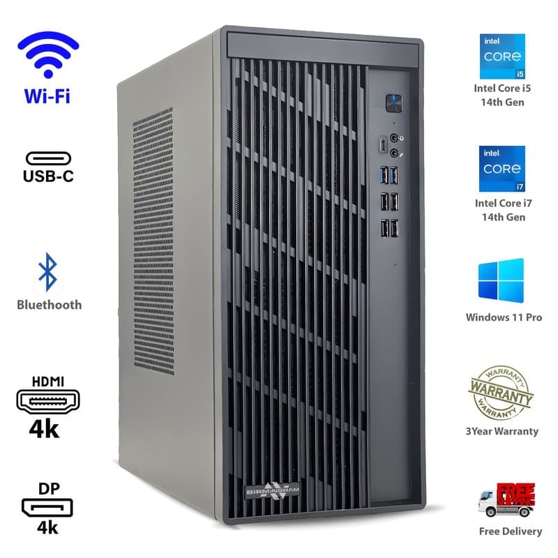Windows 11 Pro CORE i9 - 14TH GEN, 2TB SSD, 64GB RAM Desktop PC WIFI HDMI