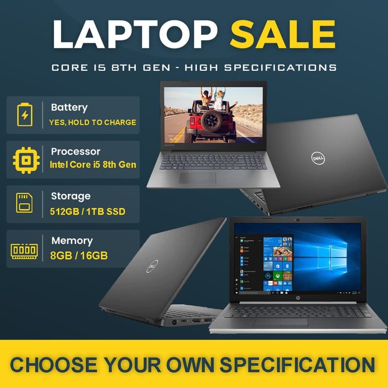 FAST LAPTOP CORE i5 8th Gen 16GB RAM 1TB SSD Win 11 Webcam WARRANTY WIFI