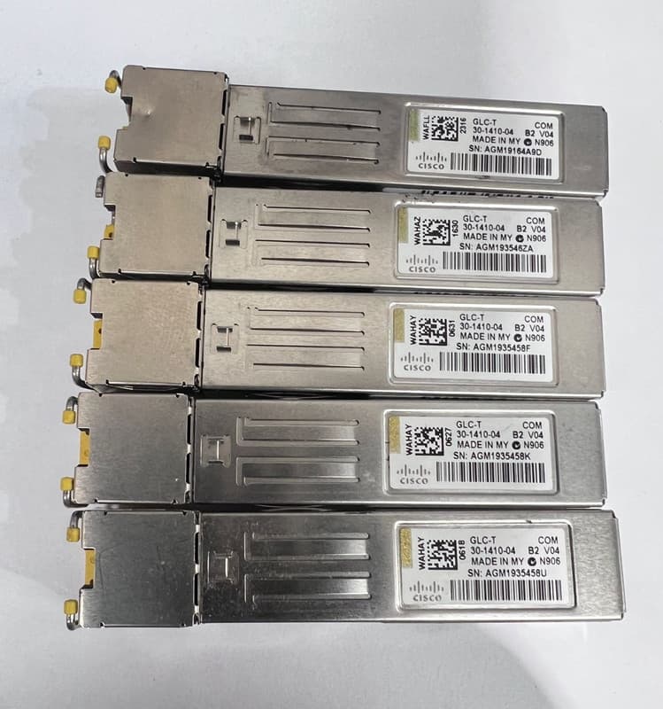 6 x Cisco 30-1410-04 GLC-T 1Gbps 1000Base-T RJ45 SFP Transceiver Module