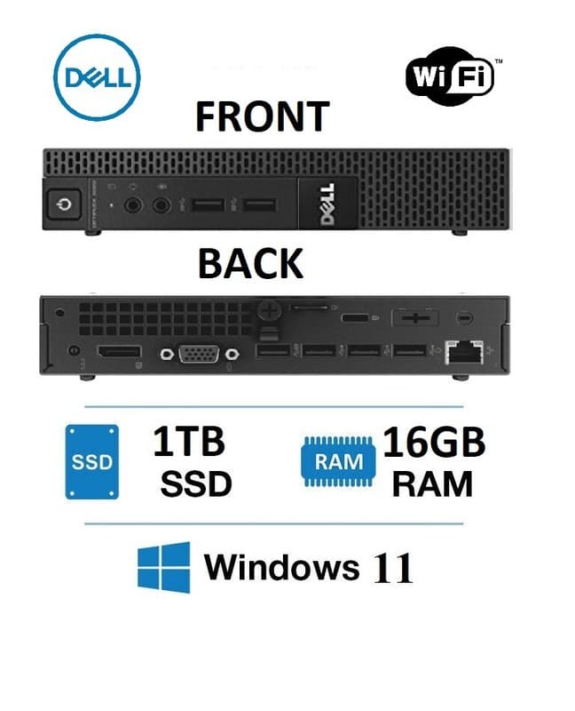 CHEAP Windows 11 DELL Desktop PC Tiny Mini Micro Core i7 8Gb 16GB 1TB SSD WiFi