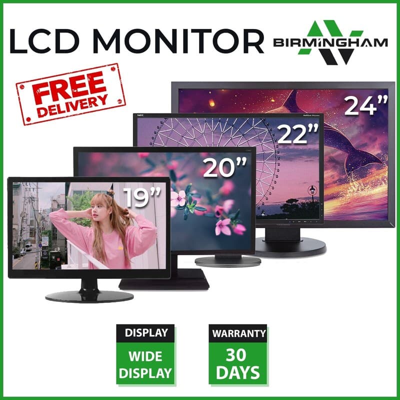 HD Cheap 19" 20" 22" 24" TFT PC Computer WIDE Monitor VGA Flat Screen