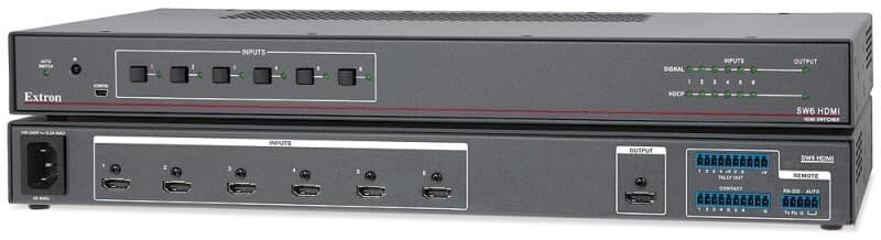 EXTRON SW6 HDMI 6-Port HDMI Switcher With Brackets | Auto Switch