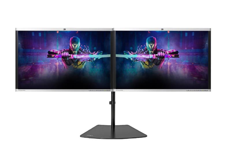 DUAL HP PC Monitor Bundle 48" 2 x 24" 1920 x 1080 DVI VGA DP + New Dual Stand